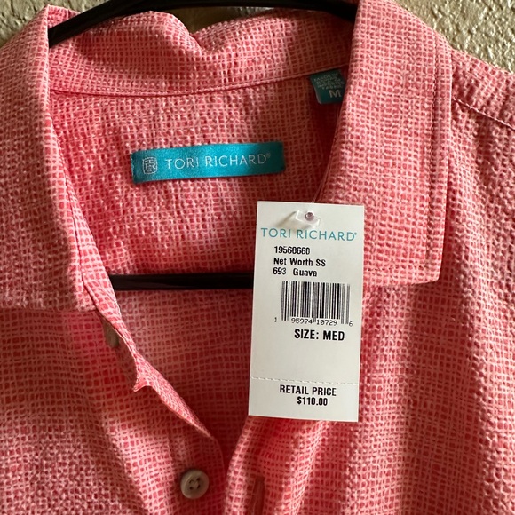 Tori Richard textured guava Button-Down Shirt - Picture 2 of 2